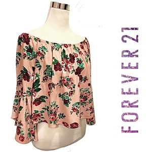 Peach Floral Off The Shoulder Top